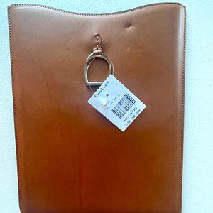Ralph Lauren leather ipad sleeve, Saddle